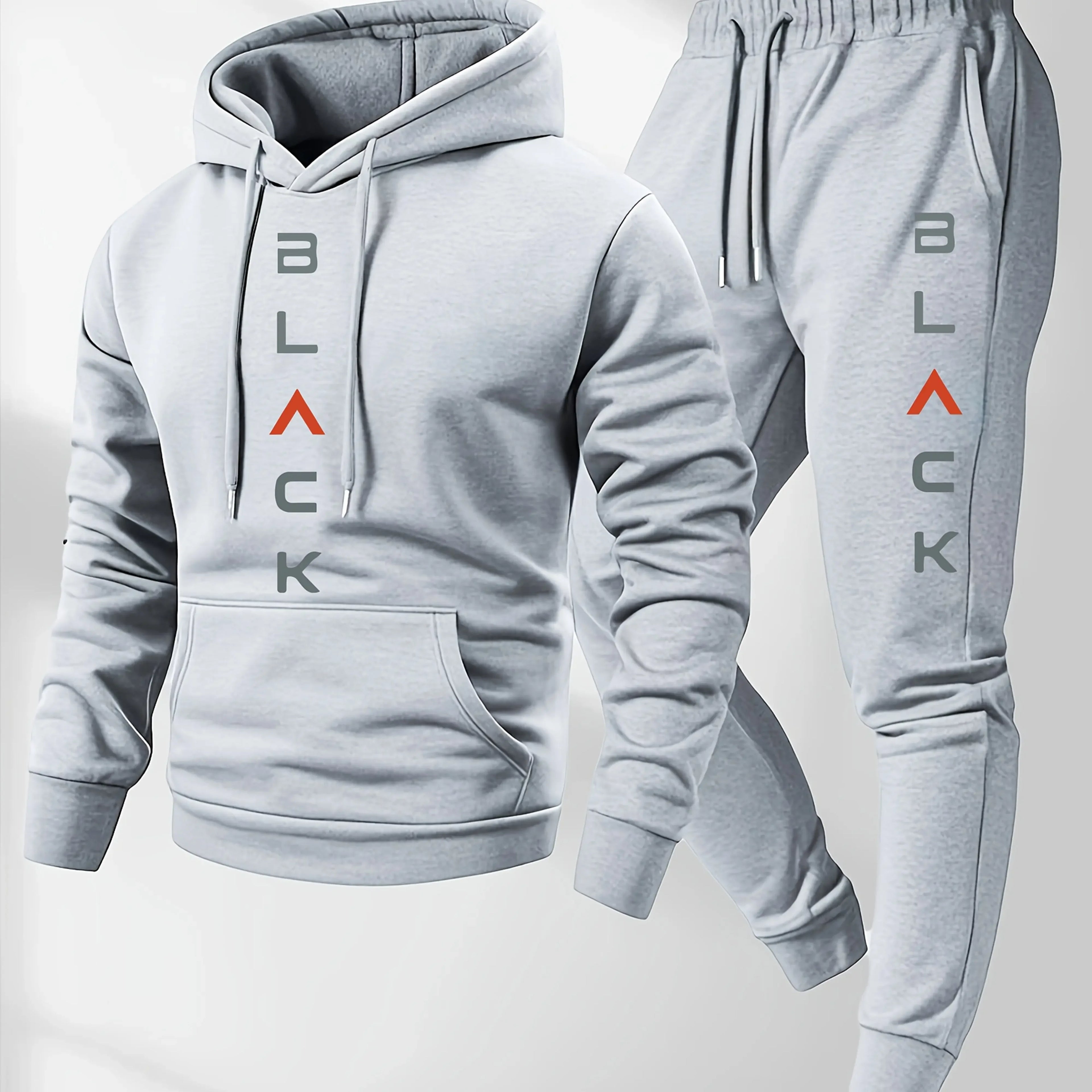 Men's casual and comfortable letter-printed hooded sports outfit a two-piece combination of stylish hooded sports shirt