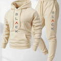 Men's casual and comfortable letter-printed hooded sports outfit a two-piece combination of stylish hooded sports shirt